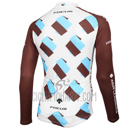 Ag2rla Cycling Jersey Bib Tight 2015 Long Sleeve Marron